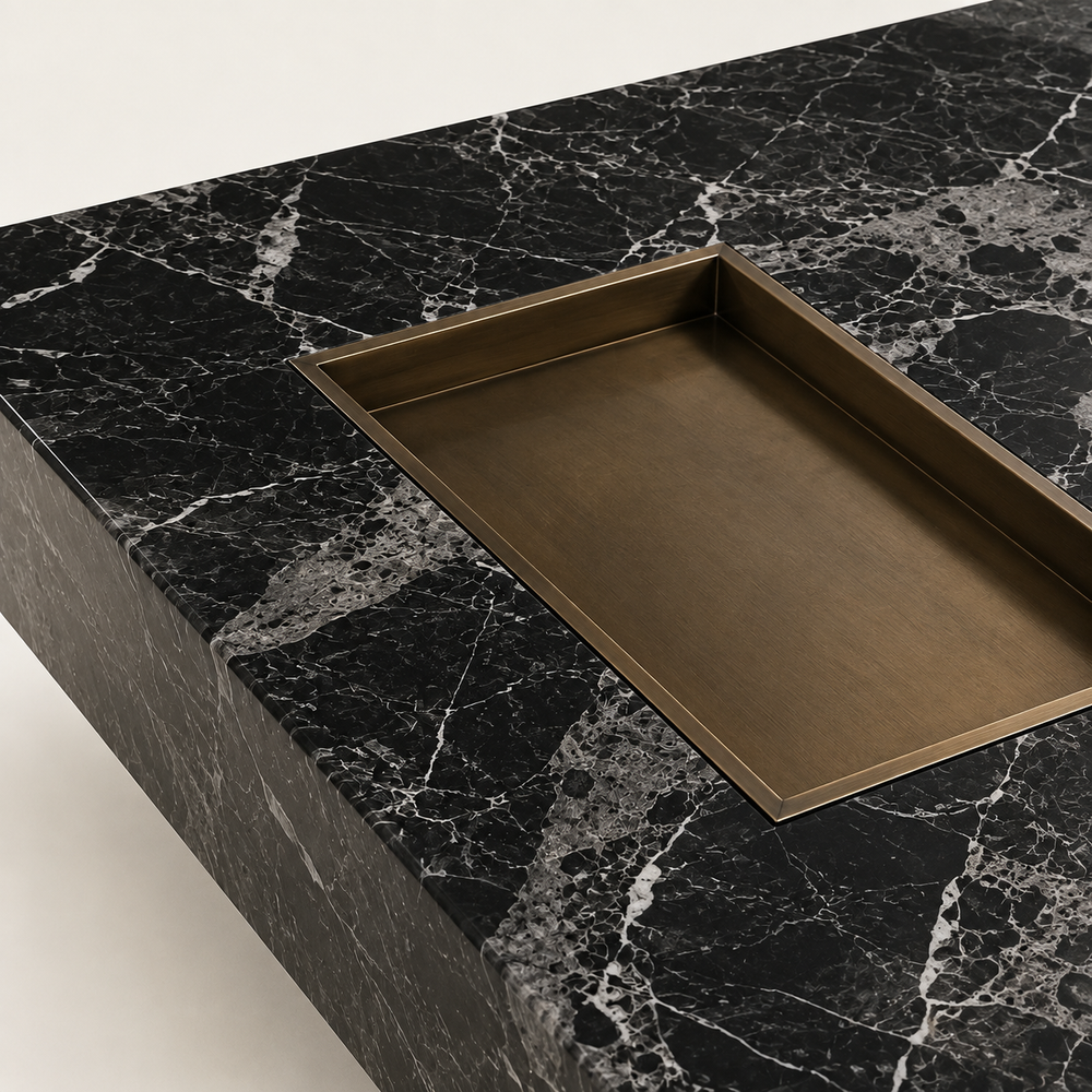 Roman - Rectangular Slate Stone Coffee Table