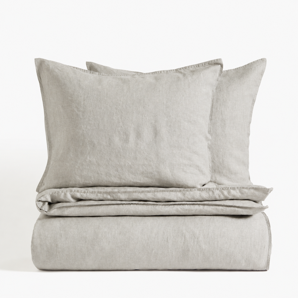 Clara - French Linen Bedding Set in Grey