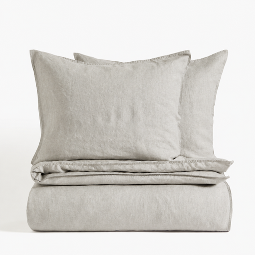 Clara - French Linen Bedding Set in Grey