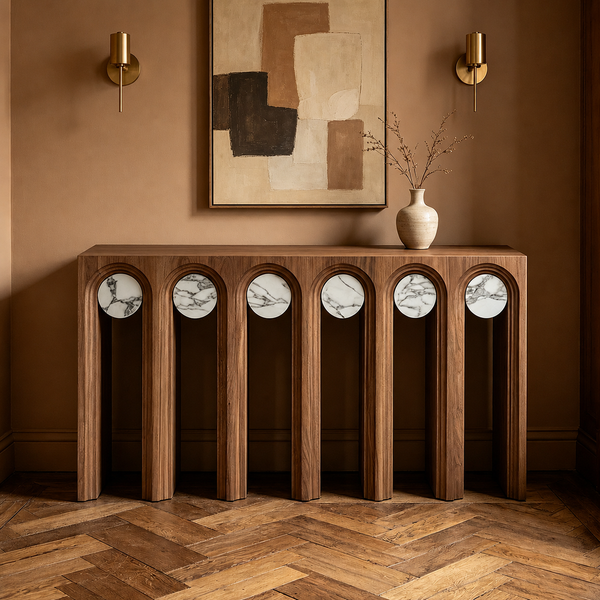 Alden - Marble Inlay Console Cabinet