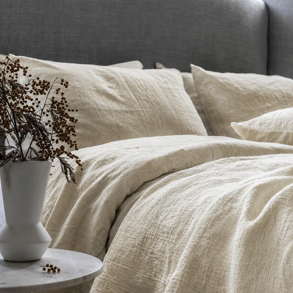 Clara - French Linen Bedding Set in Natural
