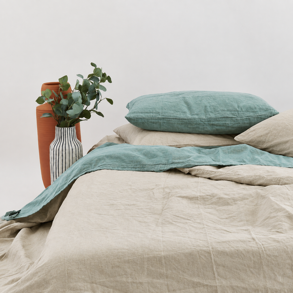 Clara - French Linen Bedding Set in Mist