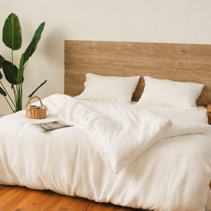 Clara - French Linen Bedding Set in Warm White
