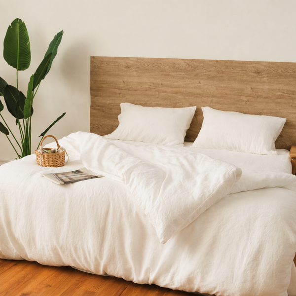Clara - French Linen Bedding Set in Warm White