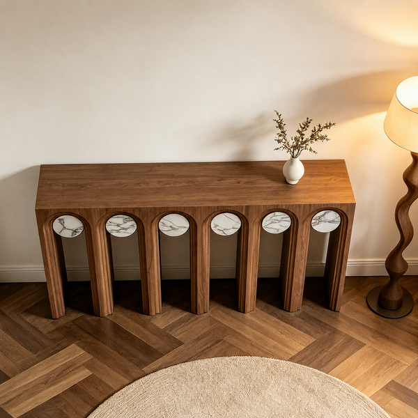 Alden - Marble Inlay Console Cabinet