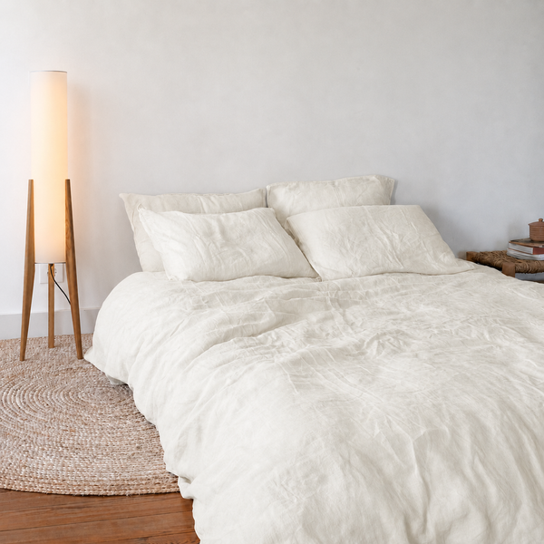 Clara - French Linen Bedding Set in Warm White