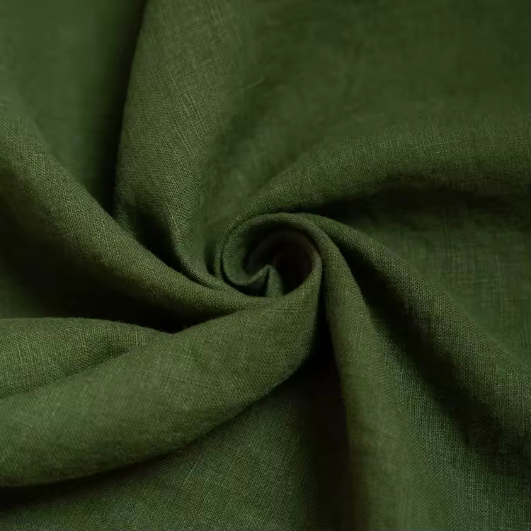 Clara - French Linen Bedding Set in Pine Green