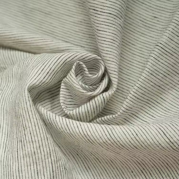 Clara - French Linen Bedding Set in Pinstripes