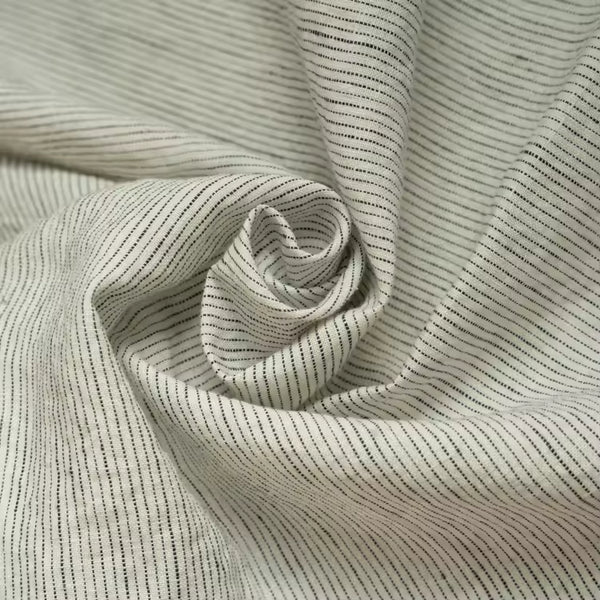 Clara - French Linen Bedding Set in Pinstripes