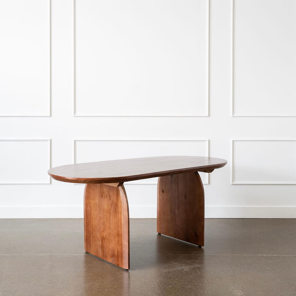 pine wood oval dining table