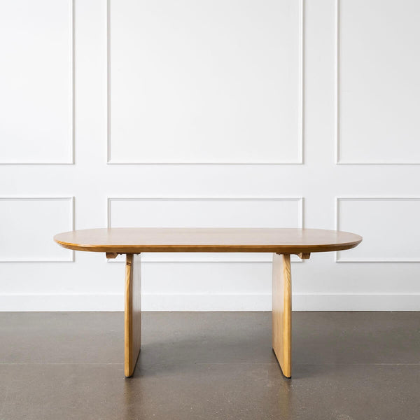 pine wood oval dining table