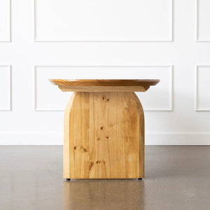oak wood oval dining table side view