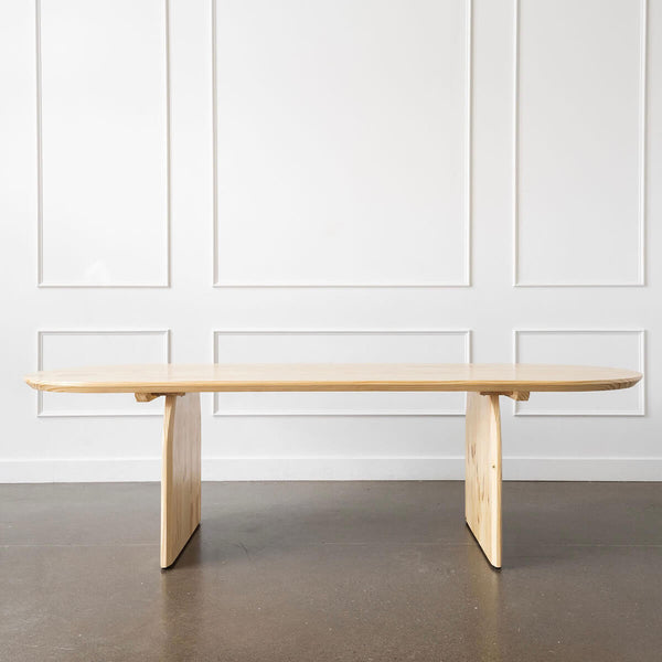 101" pine wood oval dining table