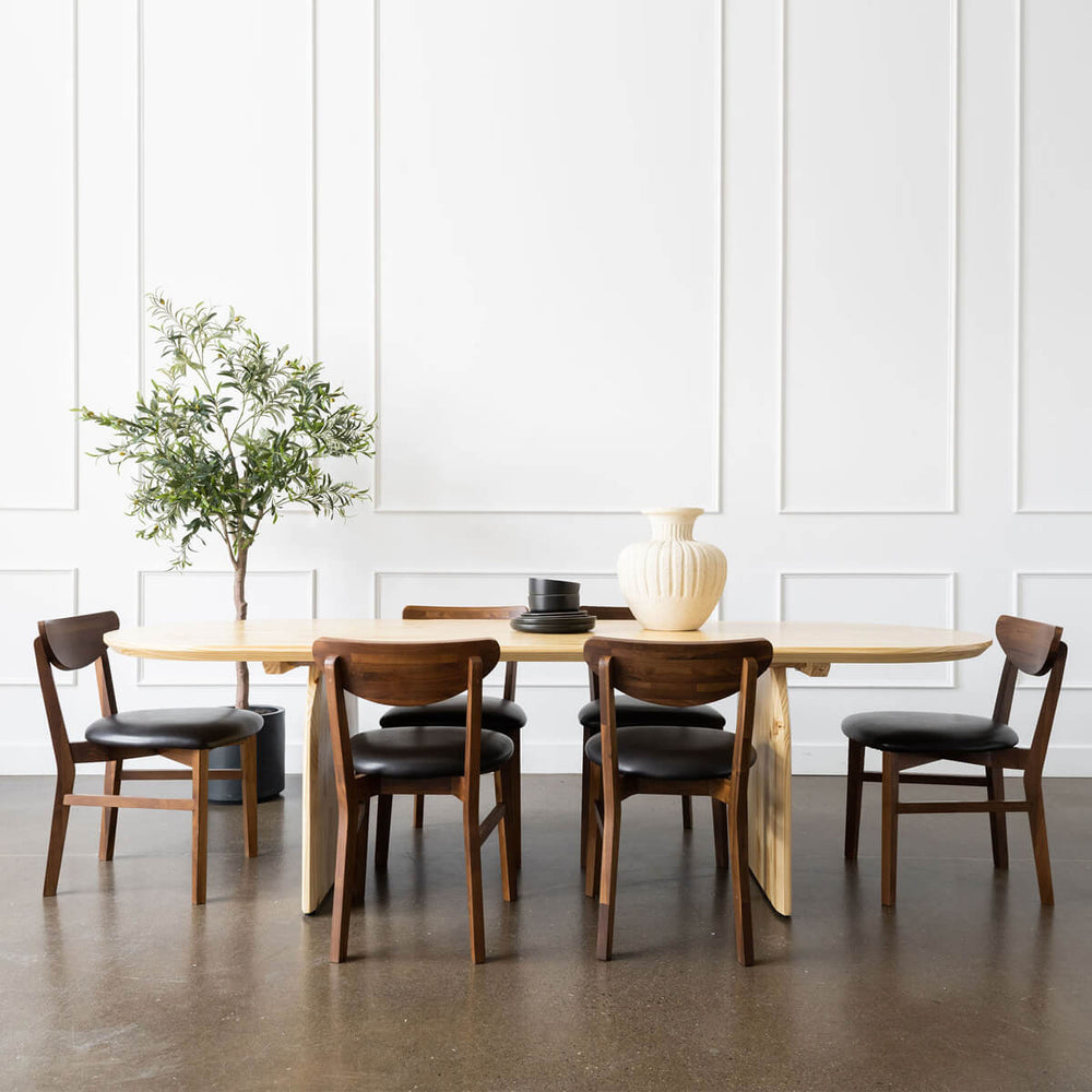 101" pine wood oval dining table
