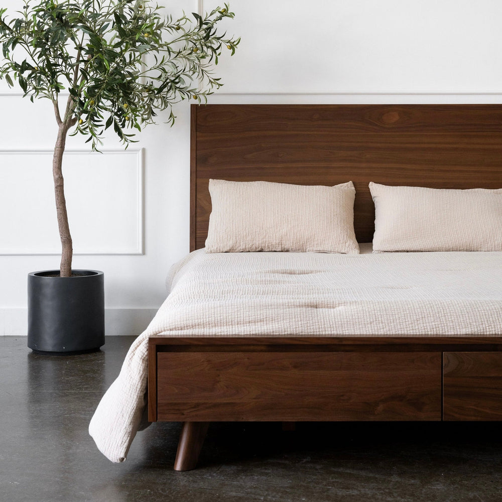 Joey Walnut Storage Bed