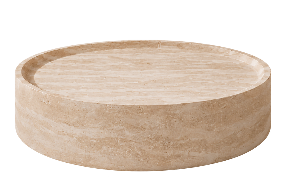 Arlo - Round Cream Marble Coffee Table