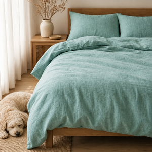 Clara - French Linen Bedding Set in Mist