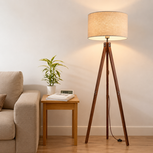 Solene - Solid Wood Tripod Floor Lamp