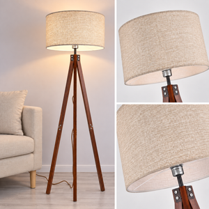 Solene - Solid Wood Tripod Floor Lamp