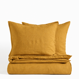 Clara - French Linen Bedding Set in Turmeric