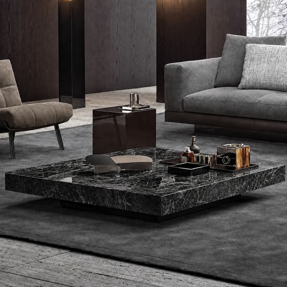 Roman - Rectangular Slate Stone Coffee Table