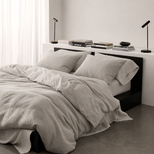 Clara - French Linen Bedding Set in Grey