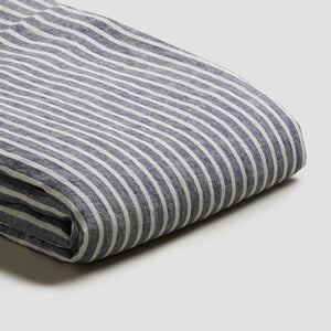 Clara - French LinenBedding Set in Midnight stripe