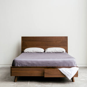 Joey Walnut Storage Bed