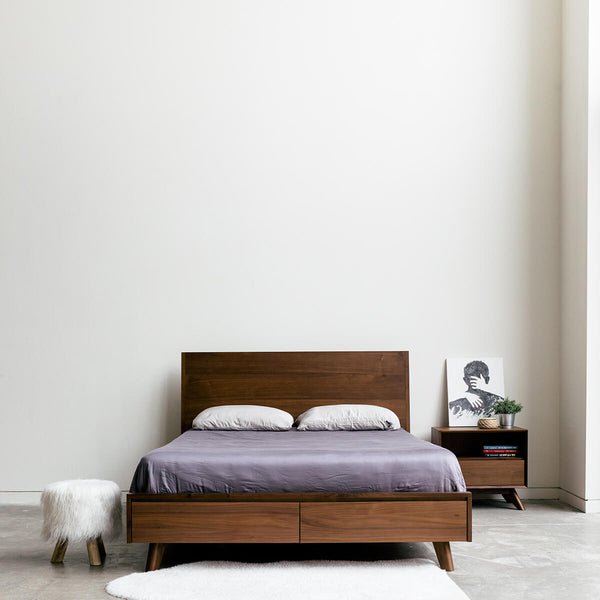 Joey Walnut Storage Bed